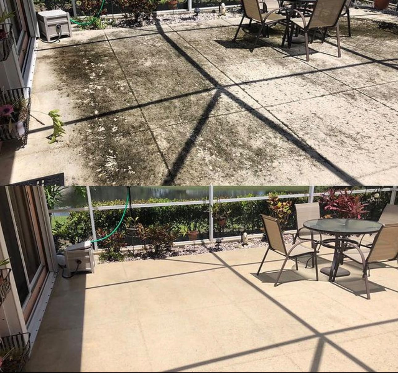 Concrete Cleaning before and after