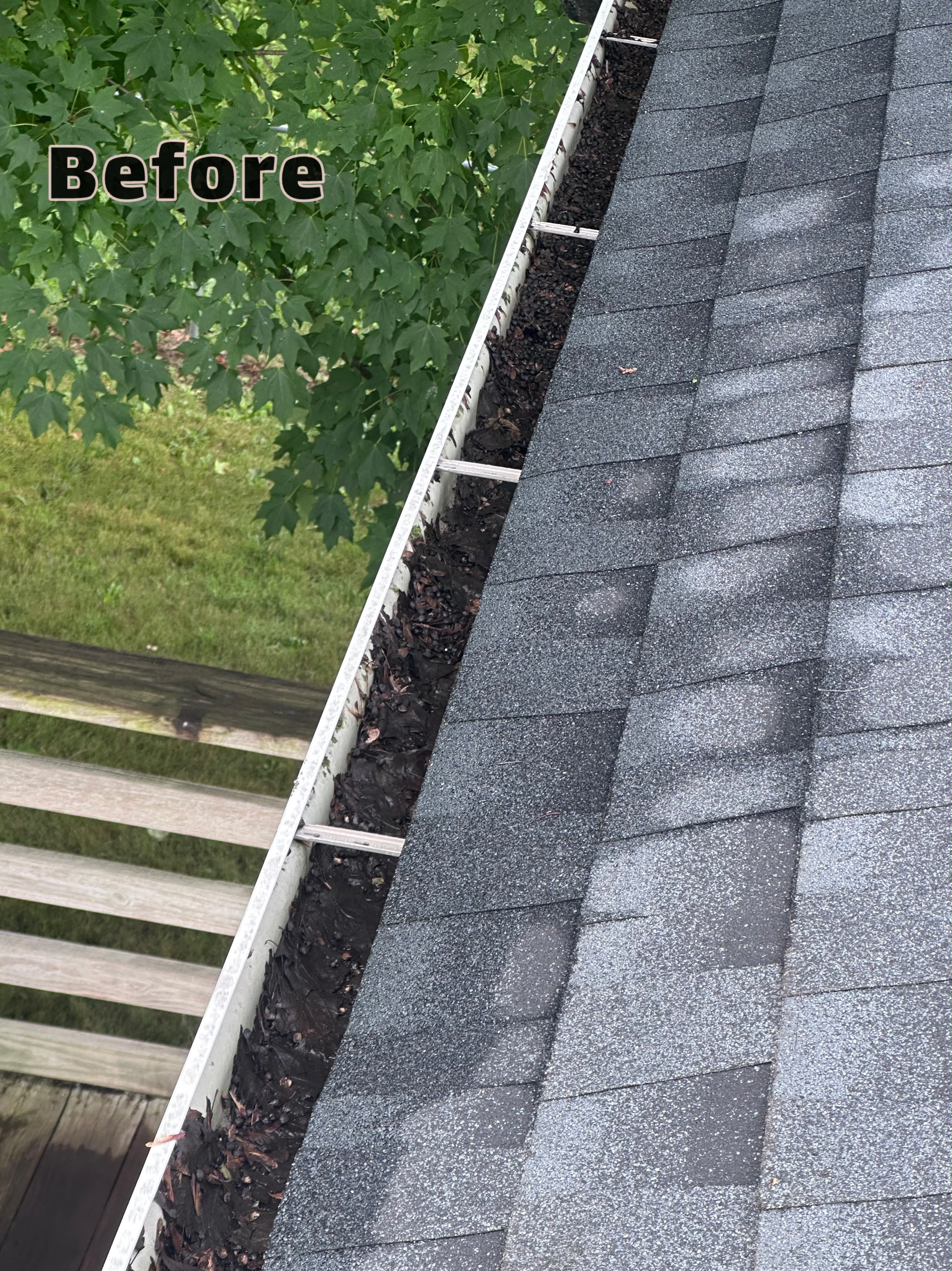 Gutter Cleaning before and after